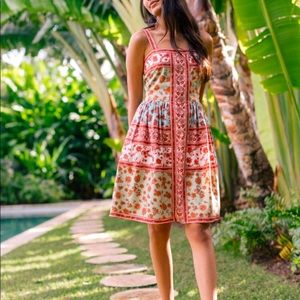 Gal Meets Glam Floral Red and White Dress